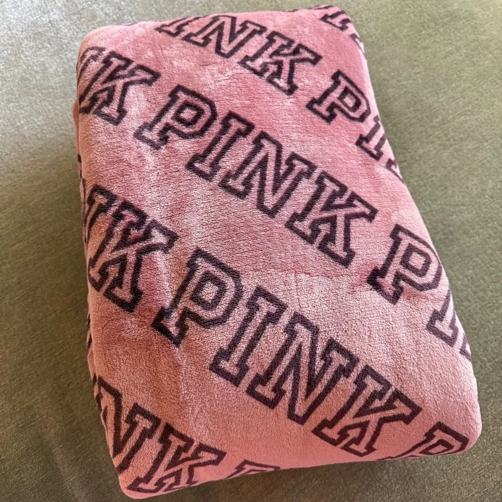 Victoria's Secret Pink Logo Throw Blanket